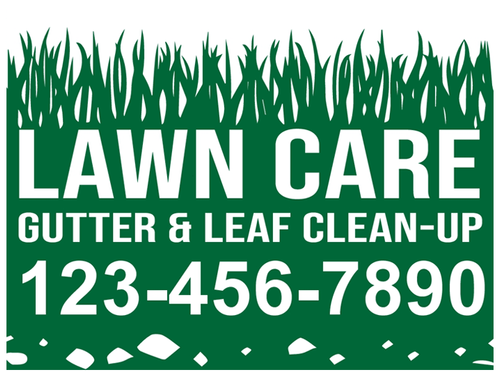 grass yard sign