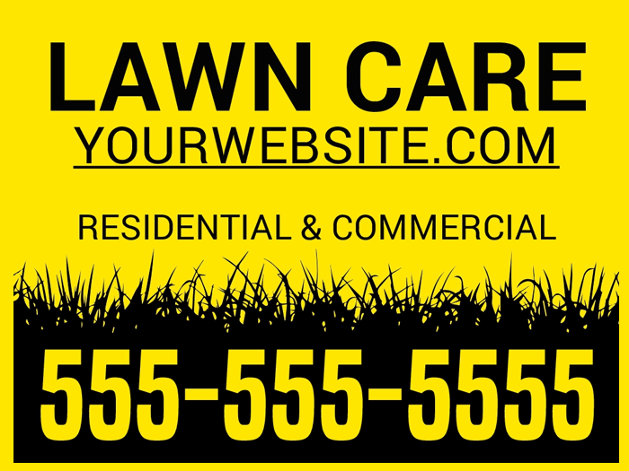 yellow coroplast lawncare