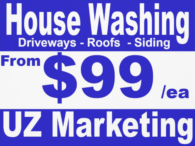 Priced House Washing Yard Sign