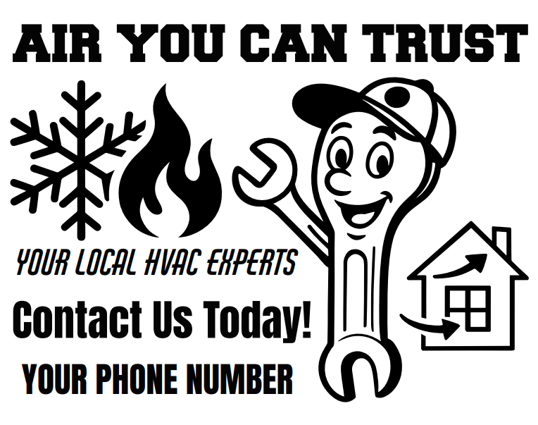 Brand-first HVAC yard sign example with the business name leading the message