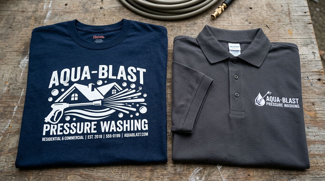 Custom printed shirts and polos from UZ Marketing