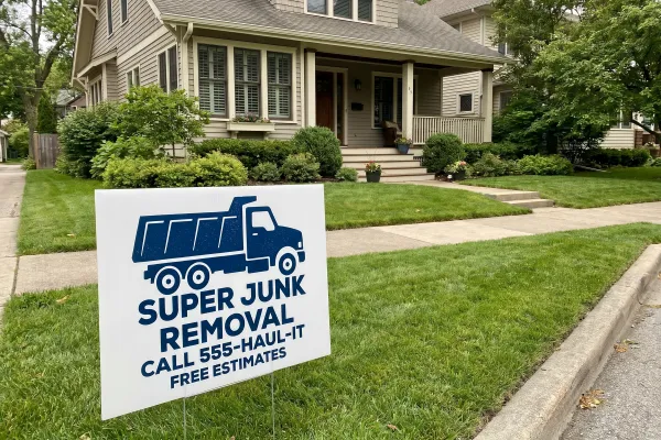 Professional junk removal yard signs