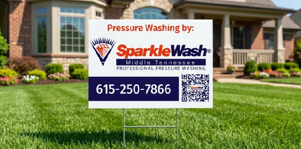 Custom yard signs for pressure washing company