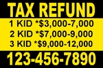 TAX REFUND yellow  background