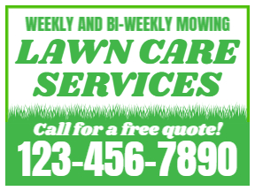 Lawn Care Yard Sign Template 02