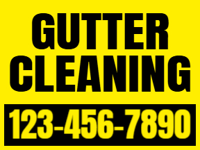 Gutter Cleaning Yellow Yard Sign Template 01