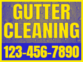 Gutter CleaningYellow Yard SignTemplate 11