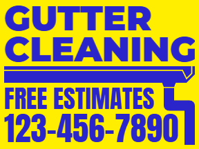 Gutter CleaningYellow Yard SignTemplate 09
