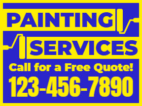 Painting Yellow Yard Sign 03