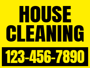 Cleaning Yellow Yard Sign Template 01