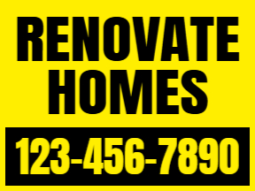 Construction Yellow Yard Sign 01