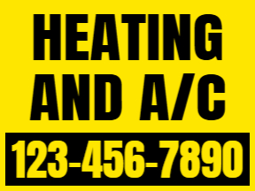 HVAC Yellow Yard Sign Template 01
