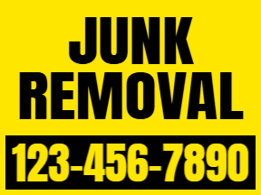 Junk Removal Yellow Yard Sign Template 01