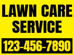 Lawn Care Yellow Yard Sign Template 01