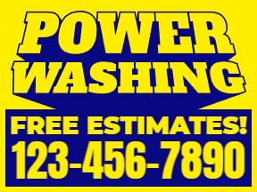 Pressure Washing Yellow Yard Sign Template 04