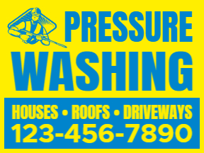 Pressure Washing Yellow Yard Sign Template 05