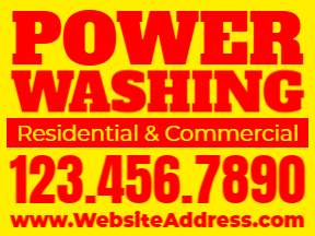 Pressure Washing Yellow Yard Sign Template 08