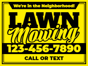 Lawn CareYellow Yard SignTemplate 03