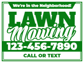 Lawn Care1-Color Yard SignTemplate 03