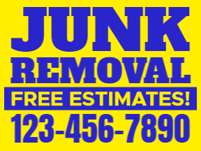 Junk Removal Yellow Yard Sign Template 05