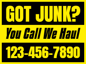 Junk Removal Yellow Yard Sign Template 04