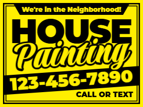 Painting Yellow Yard Sign 04