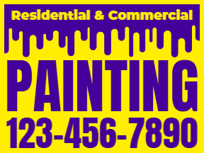 Painting Yellow Yard Sign Template 02