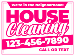 Cleaning Yard Sign Template 02