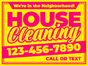 Cleaning Yellow Yard Sign Template 02