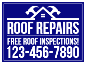 1-Color Roofing Yard Sign Template 03
