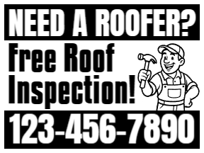 1-Color Roofing Yard Sign Template 05
