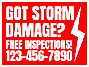 1-Color Roofing Yard Sign Template 09