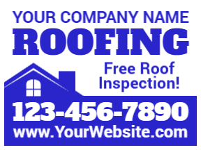 1-Color Roofing Yard Sign Template 06