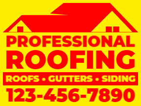 Roofing Yellow Yard Sign Template 02