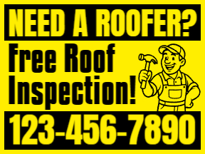Roofing Yellow Yard Sign Template 05