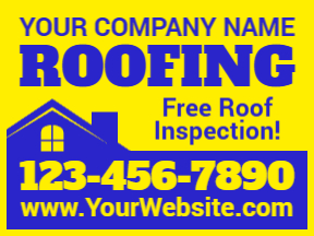 Roofing Yellow Yard Sign Template 06