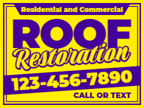 Roofing Yellow Yard Sign Template 08