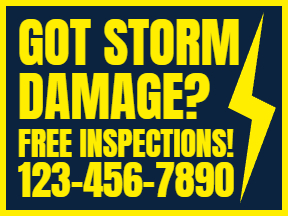 Roofing Yellow Yard Sign Template 09