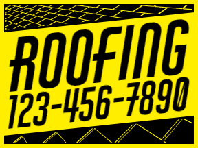 Roofing Yellow Yard Sign Template 07