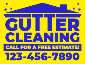 Gutter Cleaning Yellow Yard Sign Template 04