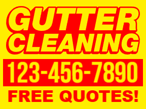 Gutter Cleaning Yellow Yard Sign Template 03
