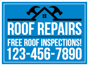 2-Color Roofing Yard Sign Template 03