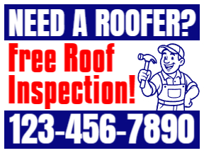 2-Color Roofing Yard Sign Template 05
