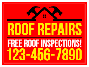 Roofing3-Color Yard SignTemplate 03