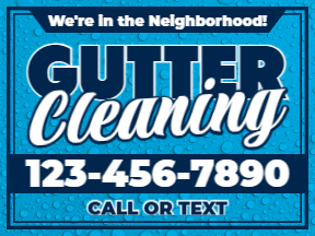 Gutter Cleaning Unlimited-Color Yard Sign Template 06