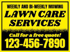 Lawn CareYellow Yard SignTemplate 02