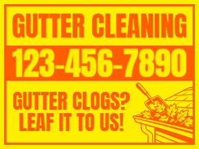 Gutter CleaningYellow Yard SignTemplate 02