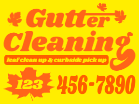 Gutter CleaningYellow Yard SignTemplate 12