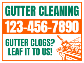 Gutter Cleaning2-Color Yard SignTemplate 02