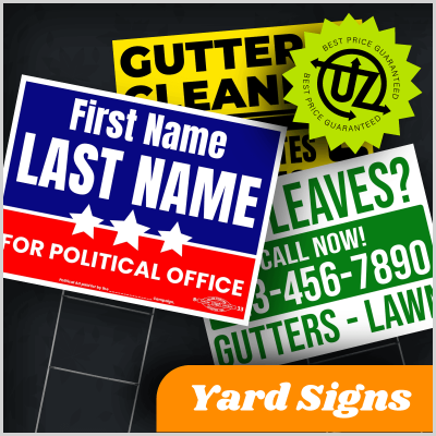 Printed yard sign product for seasonal business promotion